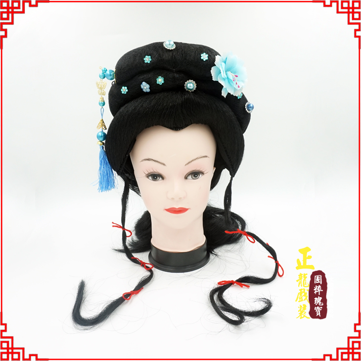 佛山戏剧服装京剧越剧小旦花旦丫鬟假发 小姐头套